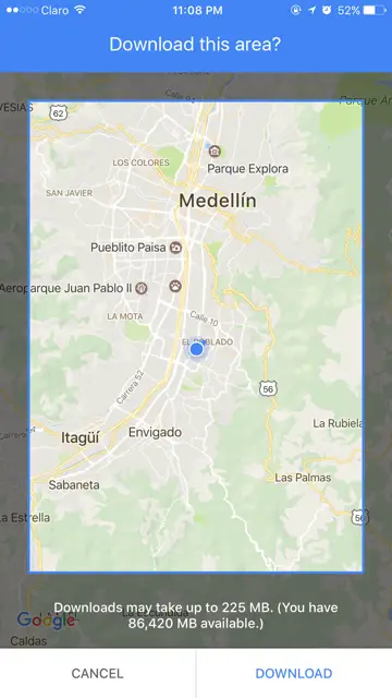 Google maps offline for medellin download the area